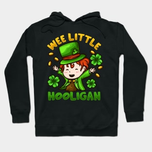 Kids Wee Little Hooligan I Funny Shenanigans Leprechaun graphic Hoodie